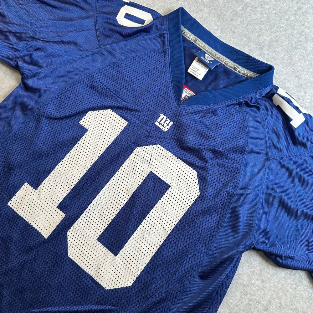 Reebok Eli Manning New York Giants NFL Jersey Youth Large 14-16 Blue 10